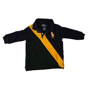 Polo Ralph Lauren Baby Polo Shirt 12M Colorblock Long Sleeve
